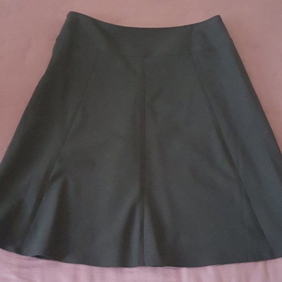 Reitmans A-line Skirt Faux Wrap in Black Midi Length Lined - Picture 8 of 16
